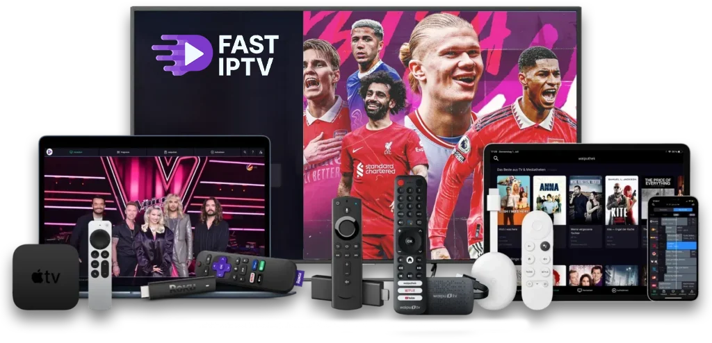 Compatible streaming devices including Smart TV, Fire Stick, Android box